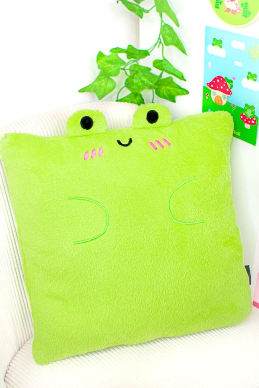 Albert The Frog Handmade Cushion by Momokakkoii