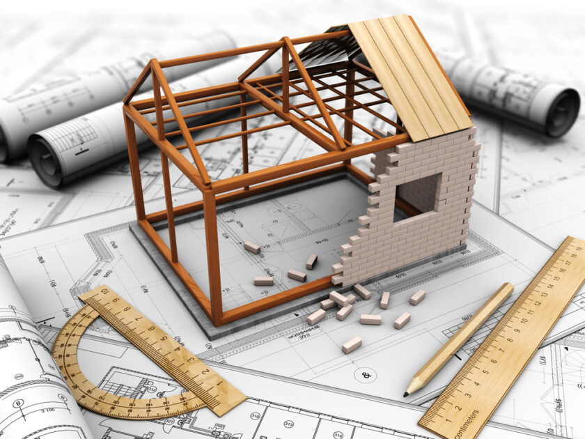 Plans of a house and model house