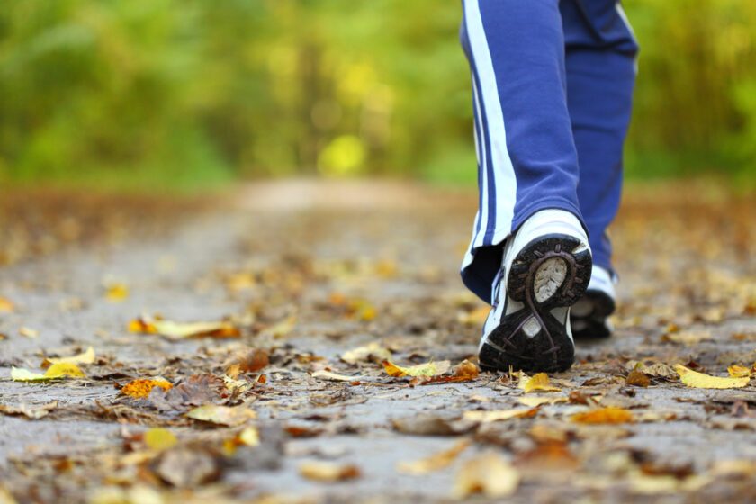 Woman walking in the outdoors