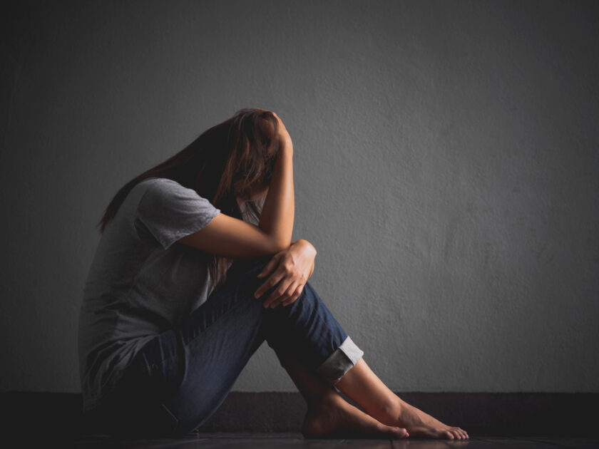 Woman struggling with depression