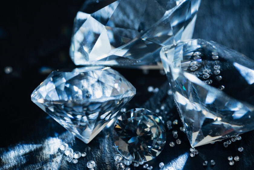 Blue diamonds and a black background
