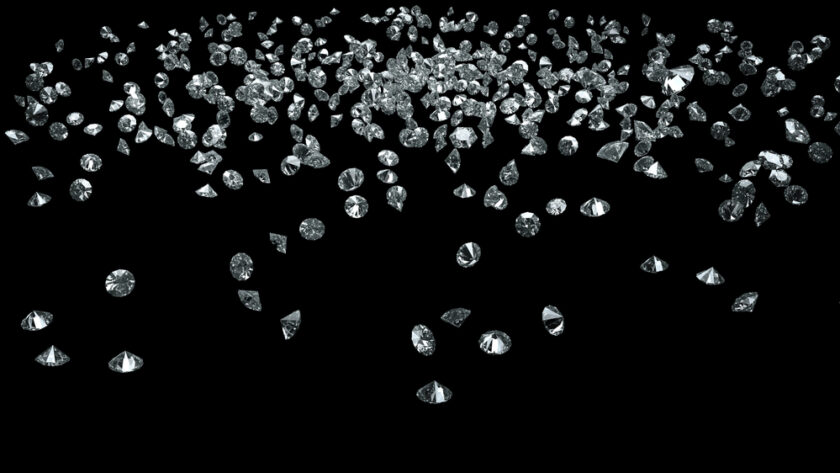 Diamonds on a black background