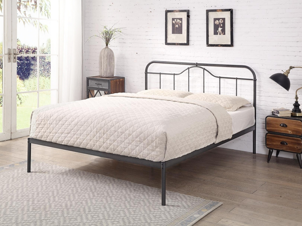Pictured: Flintshire Oakenholt 4FT 6 Double Metal Bed Frame – Black. Priced £229 (Save £106 on RRP) Available from Bedstar.