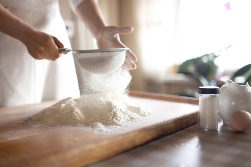someone baking in their kitchen