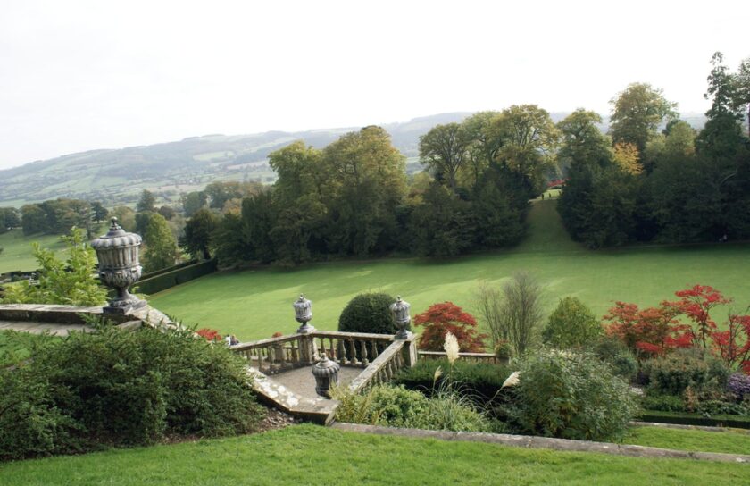 Powis Castle garden in Wales, England