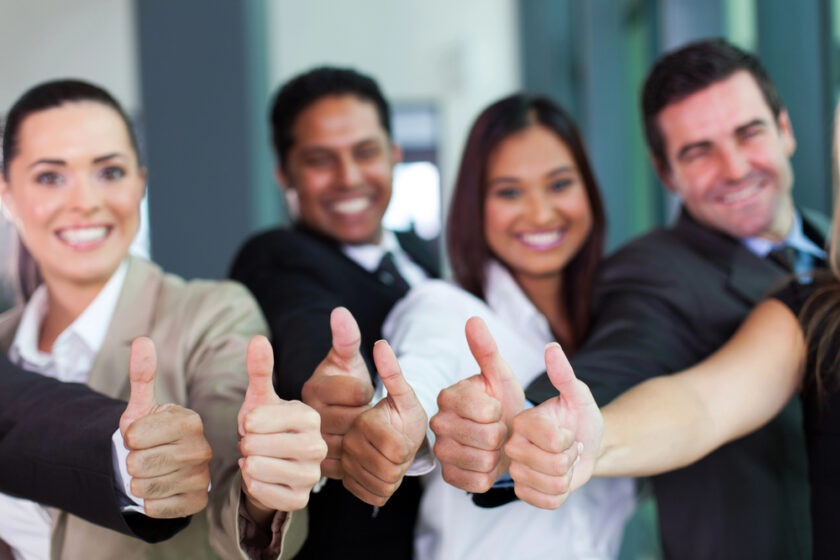 Happy people in the work place