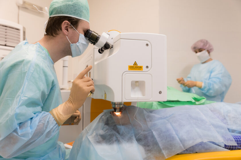 LASIK surgery taking place