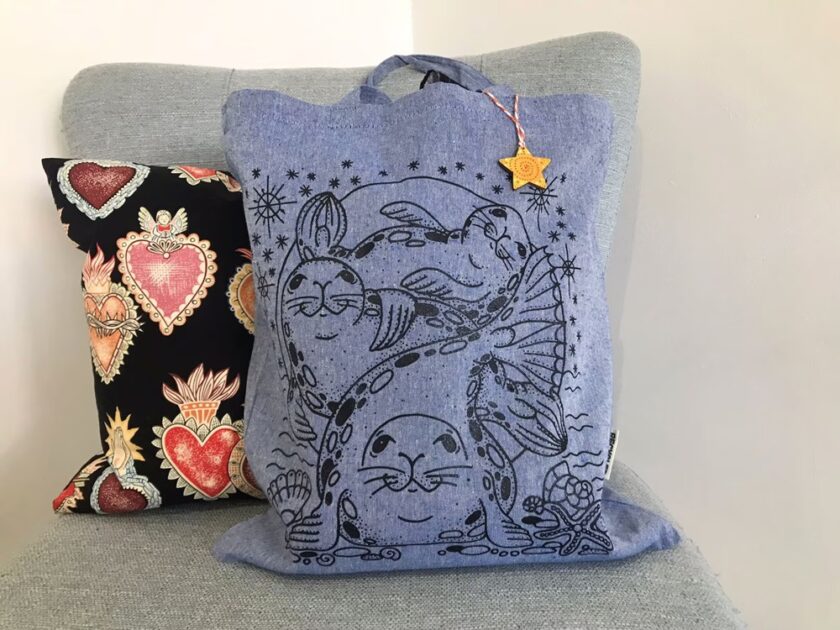 Recycled Cotton Seal Tote Bag by Moon Seals