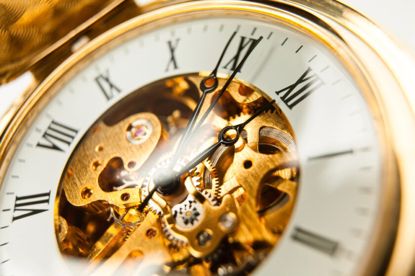 Close up of a watch face