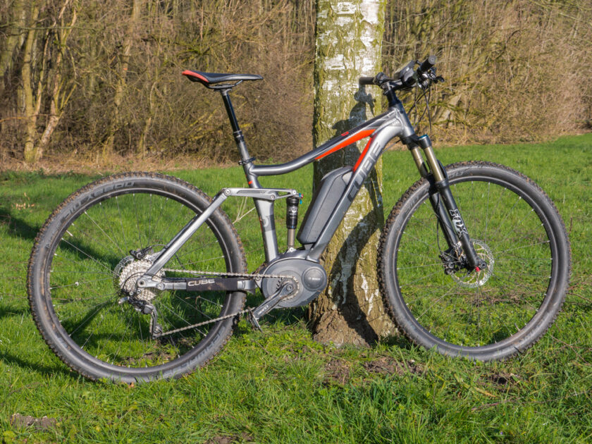 Electric bike by a tree