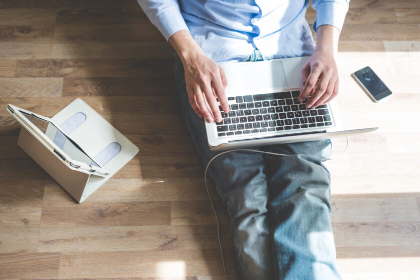 person working at home