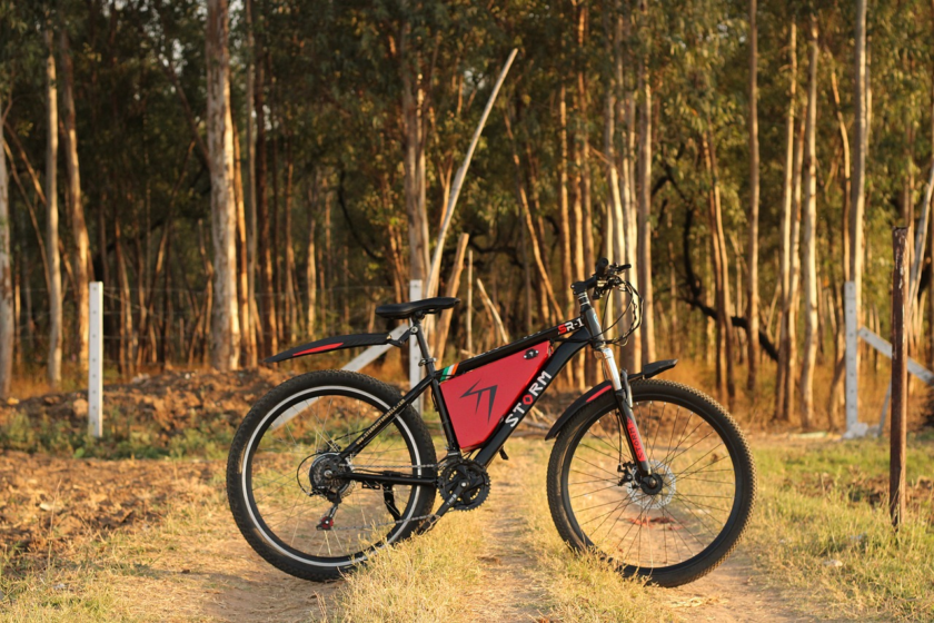 electric bike in a forest