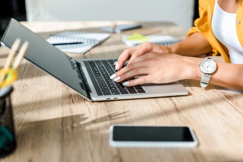 person working on a laptop