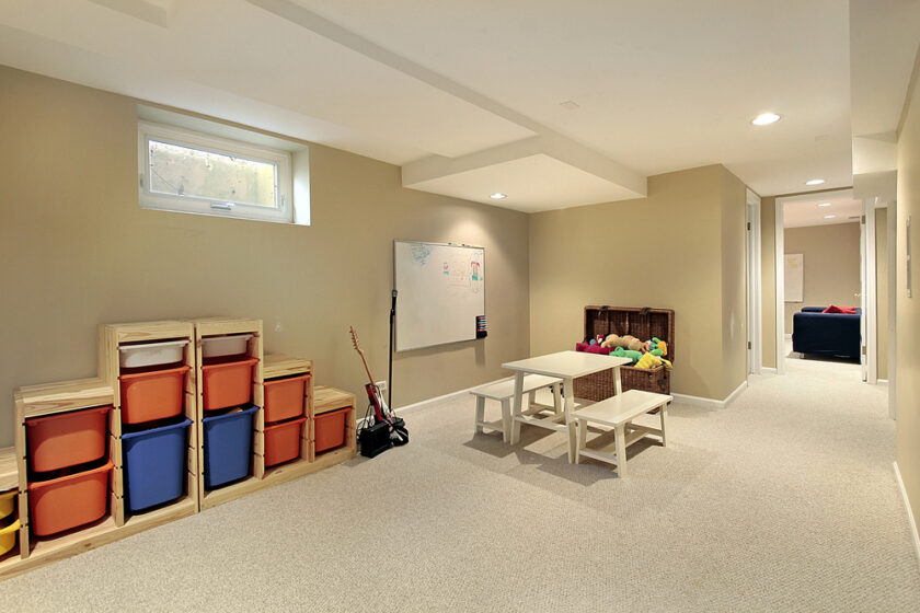 Basement with window
