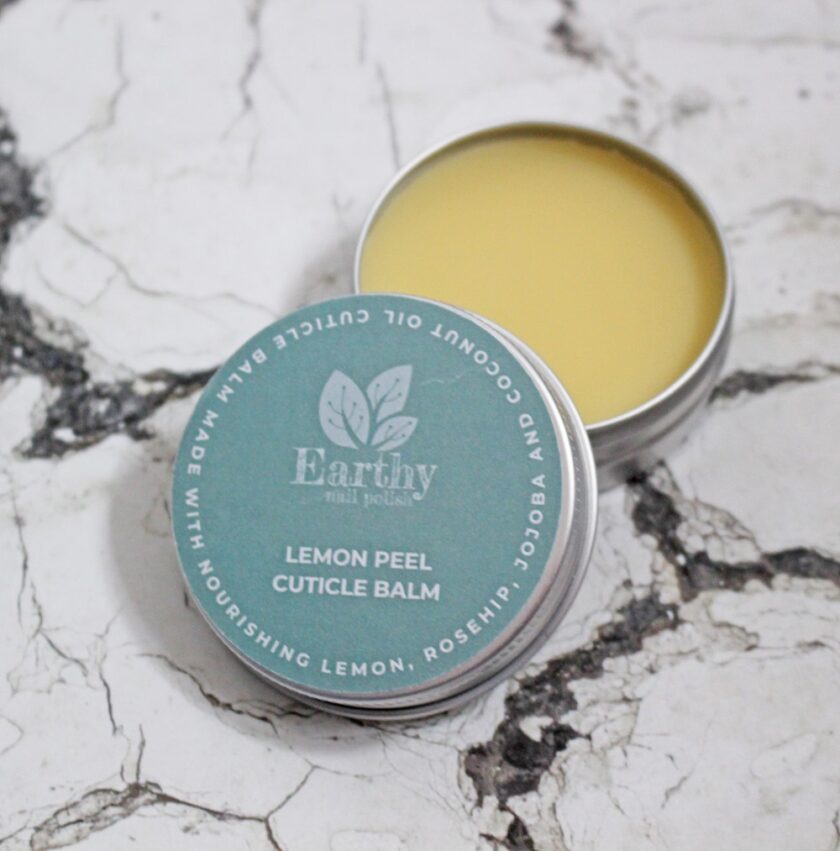 Earthy Lemon Peel Cuticle Balm Tub Open