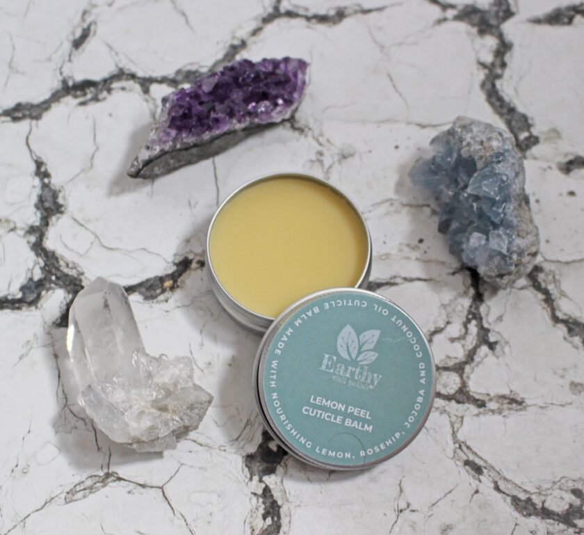 Earthy Lemon Peel Cuticle Balm Tub Open