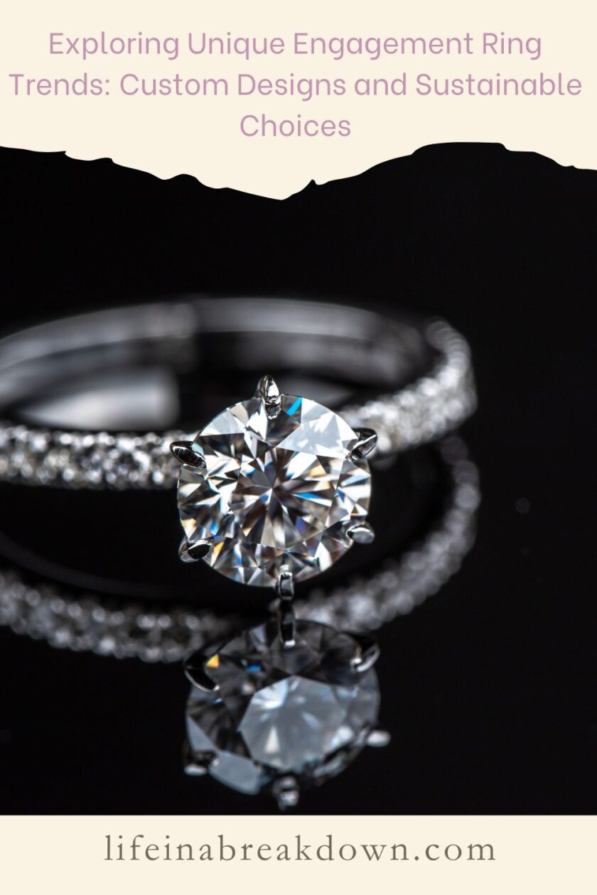 Discover unique engagement rings with custom designs and sustainable options, including ethically sourced gemstones and recycled materials.
