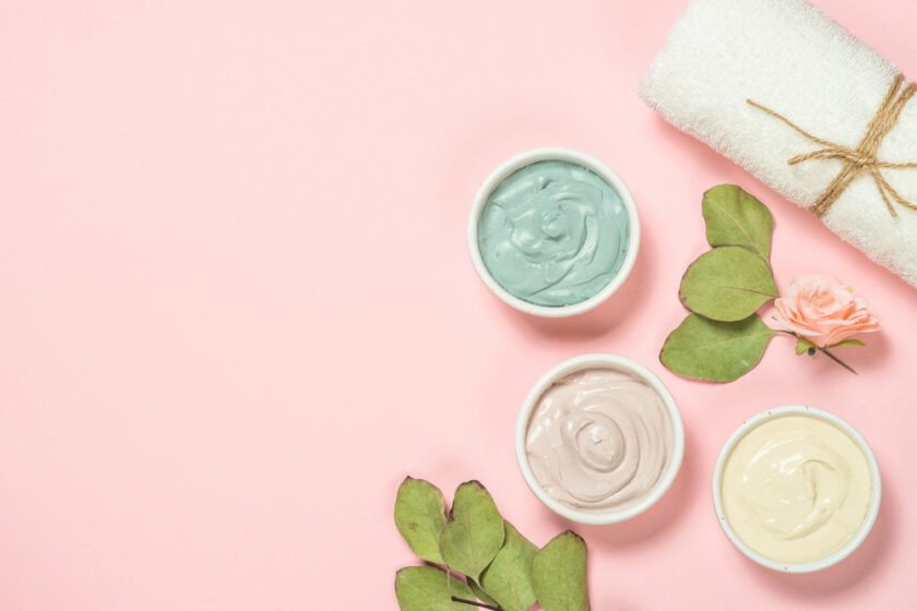 Skin care against a pick back drop