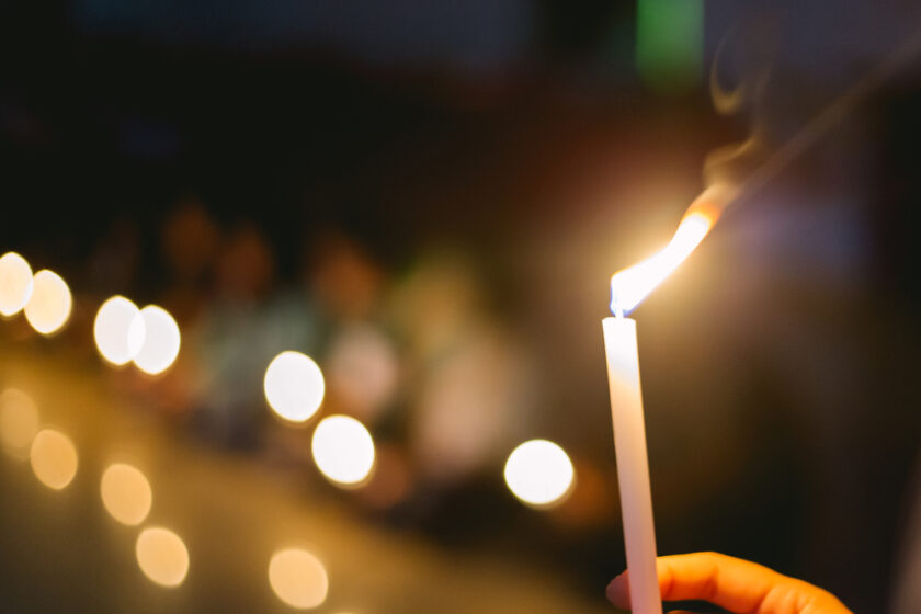 candle being held