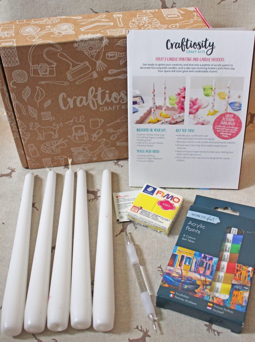 Painted Candles and Candle Holder Kit from Craftiosity