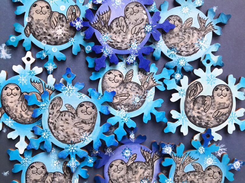 Seal Christmas Snowflakes by Moon Seals