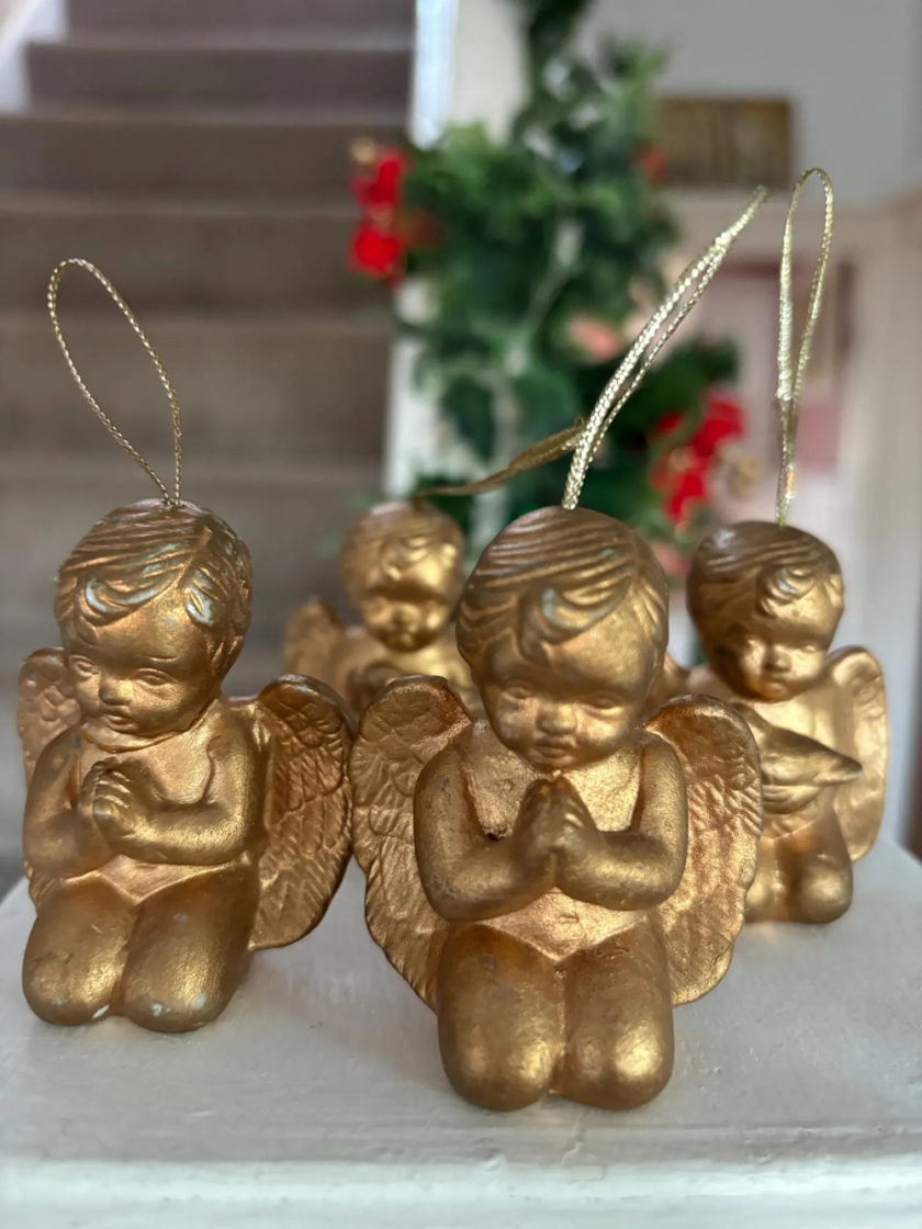 Vintage Set of 4 Golden Cherubs by Wilde Swans on Etsy