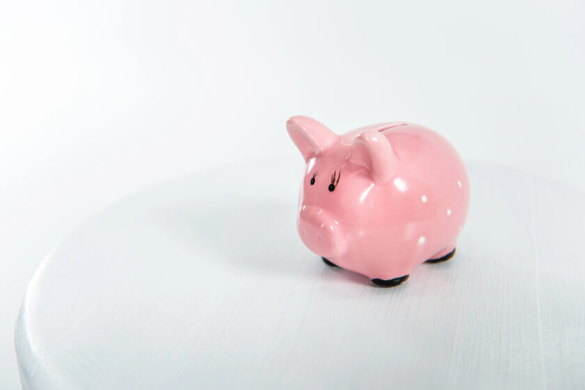small pink pig piggy bank