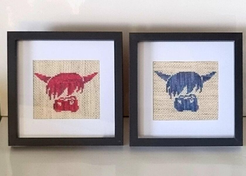 Highland Cow Cross Stitch - Anne Stitched