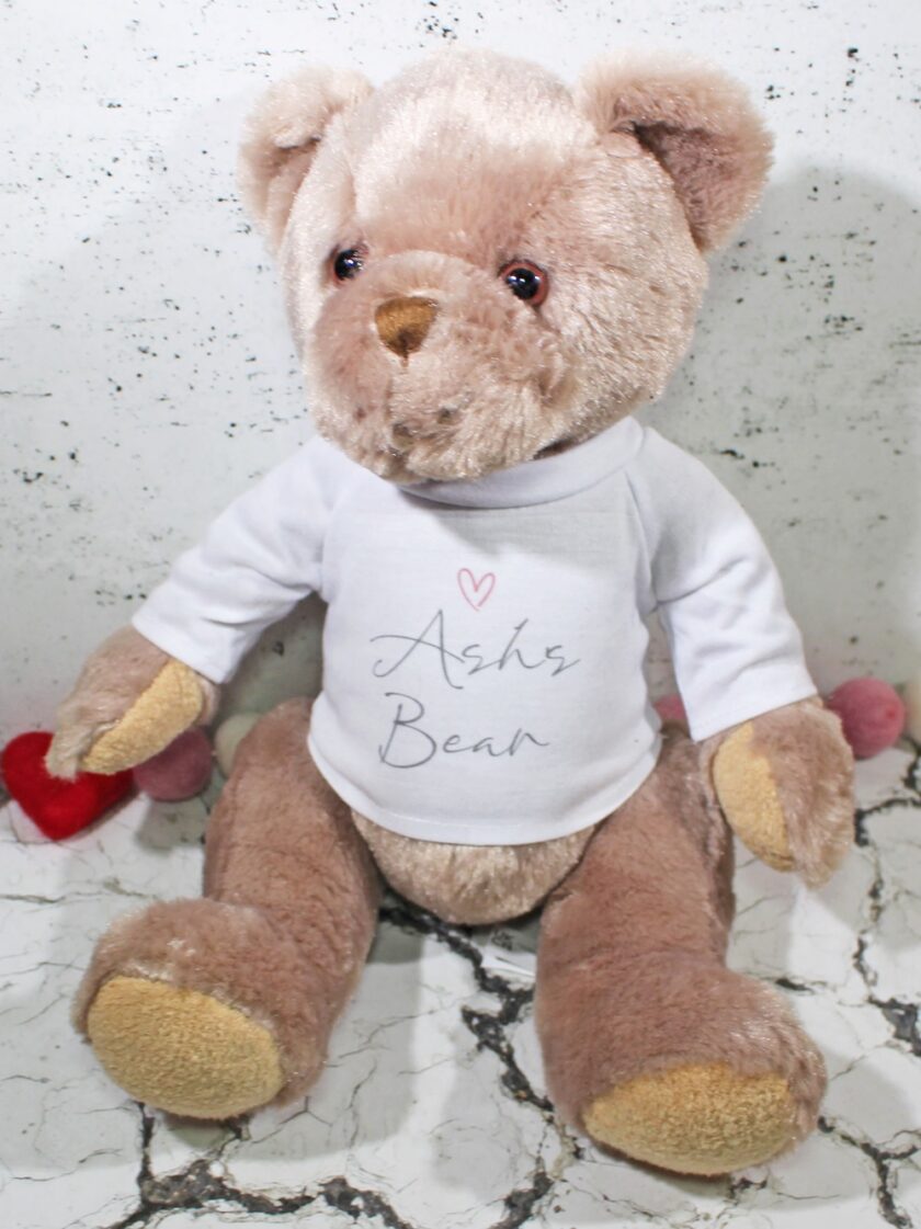 Personalised Elegant Name Heart Cuddly Bear - Boutique Gifts