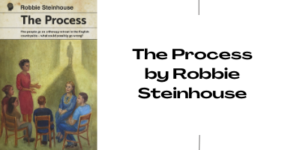 Book cover of The Process by Robbie Steinhouse showing a group of people seated in a circle with one woman standing, and the book title and author’s name displayed at the top.